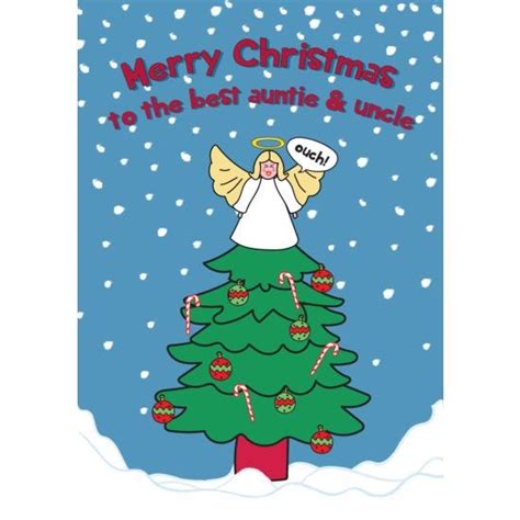 Merry Christmas To The Best Auntie And Uncle Greeting Card Print Ready