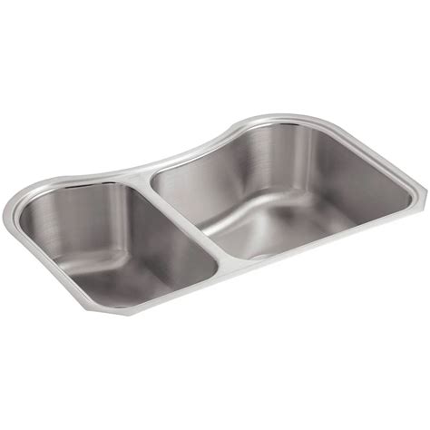 Kohler Staccatotm Undercounter Offset Stainless Steel Sink The Home Depot Canada