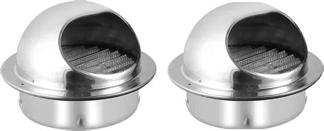 4 Inch Round Air Vent 2pcs Stainless Steel Ventilating Cowl Grille