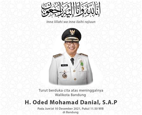 Biodata Wali Kota Bandung Oded M Danial Yang Meninggal Dunia Di Hari Jumat Lingkar Madura