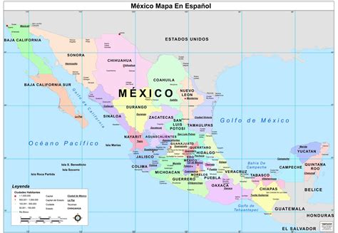 1150x856 / 112 kb go to map. Mexico Wall Map in Spanish - The Map Shop