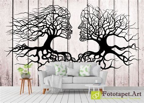 Digital Wallpaper Face Of Trees Fototapetart Digital Wall Murals