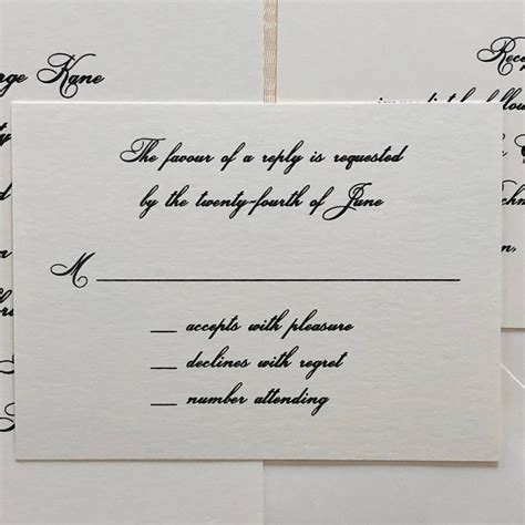 Traditional Script Thermography Wedding Invitation Sample Etsy