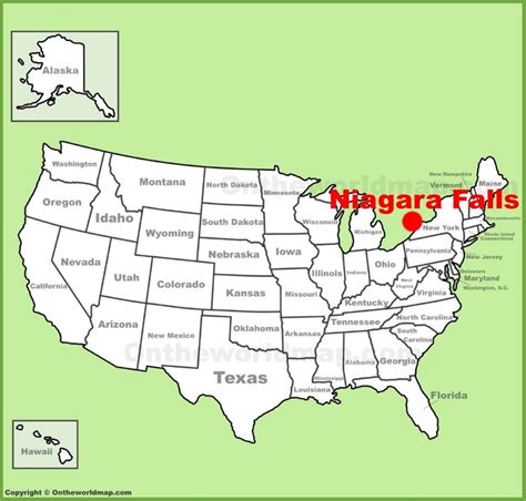 Niagara Falls Location On The Us Map