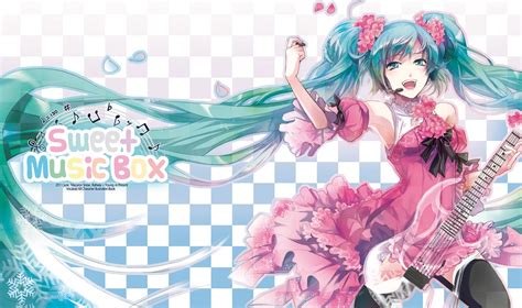 Wallpaper Illustration Anime Blue Hair Guitar Vocaloid Hatsune