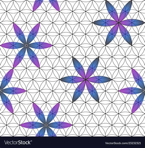 Flower Of Life Sacred Geometry Seamless Pattern Vector Image