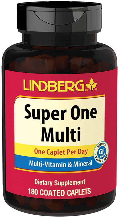Super One Multi 180 Coated Caplets Pipingrock Health Products