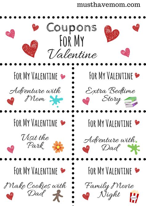Free Printable Valentines Day Coupons To Give Your Kids Must Have Mom