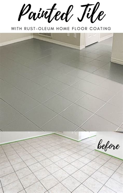 Using Rust Oleum Home Floor Coating To Paint Outdated Tile Floor