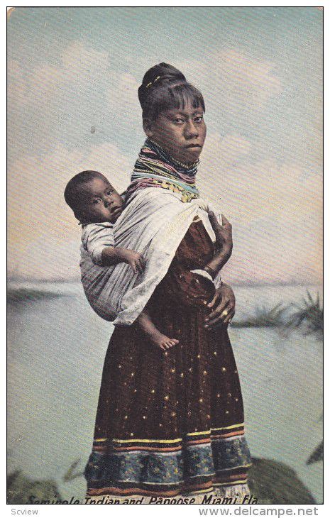Seminole Indian Mother And Child Florida 1900 10s Item Number