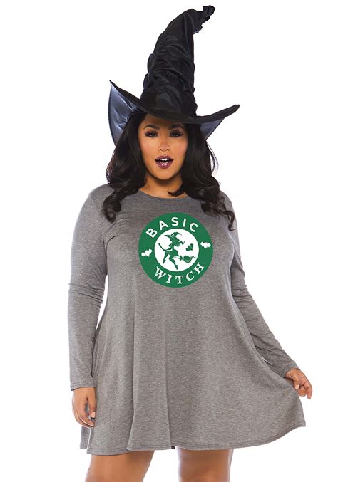 Plus Size Womens Basic Witch Jersey Dress Costume 1x2x 3x4x