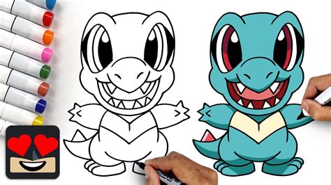 How To Draw Pokemon Totodile Youtube
