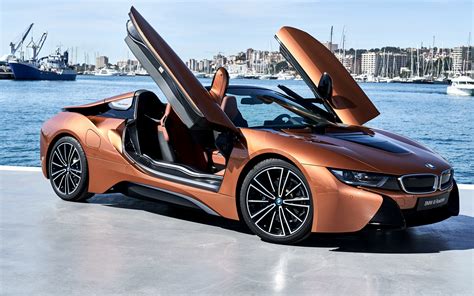 Download Wallpapers Bmw I8 Roadster 2018 Sports Electric Car Side