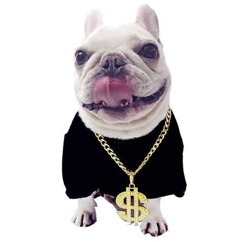 Dollar Gold Plated French Bulldog Necklace Rich Dog French Bulldog