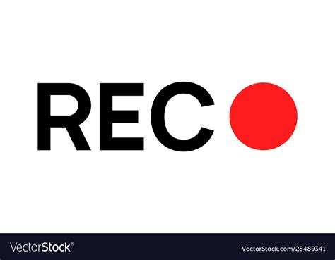 Recording Sign Icon Red Logo Camera Video Vector Image
