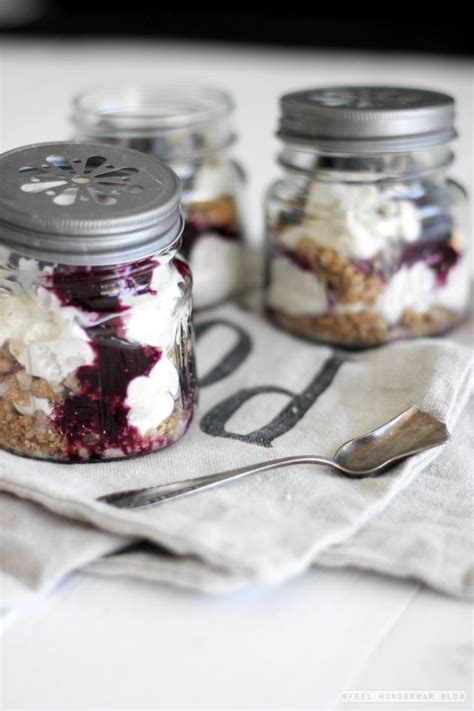 Combine graham crumbs, nuts and butter; No Bake Blueberry Cheesecake in a Jar by Feel Wunderbar ...