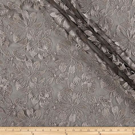 Telio Anita Embroidery Floral Mesh Blacksilver From Fabricdotcom From