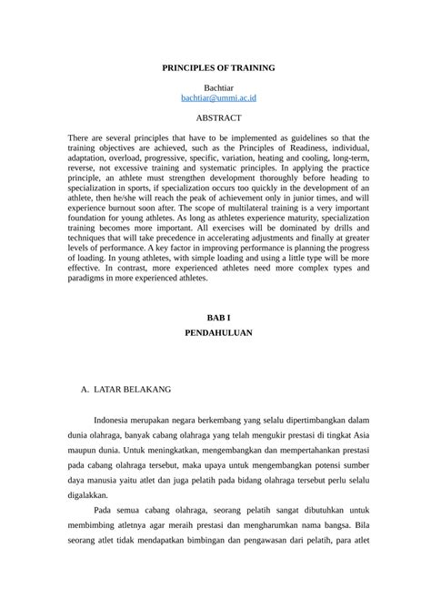 (PDF) Prinsip Latihan