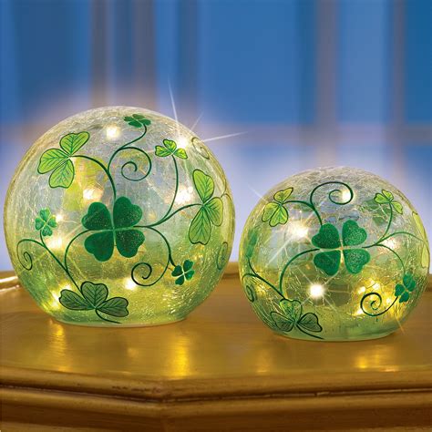 Led Lighted St Patricks Day Shamrock Balls Collections Etc