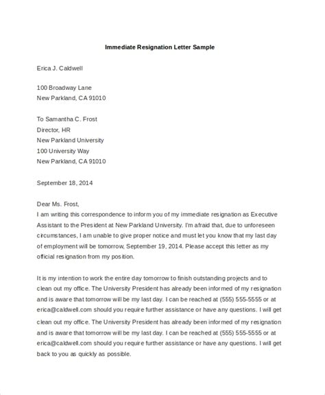 Free 6 Sample Letters Of Resignation In Pdf Ms Word