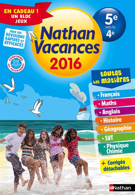 Nathan Vacances De La 5ème Vers La 4ème Toutes Les Matières