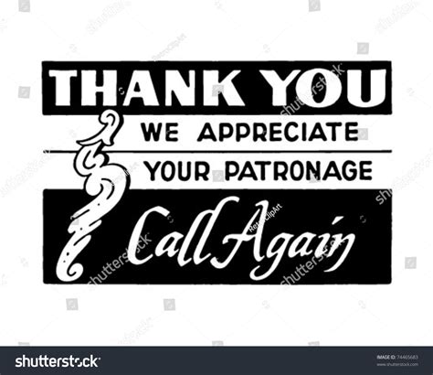 Thank You 2 We Appreciate Your Patronage Retro Ad Art Banner Stock