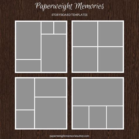 20x20 Photo Storyboard Templates Photo Collage Template Etsy Photo