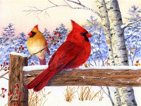 Cardinal Bird In Snow Painting At Explore Collection Of Cardinal Bird In