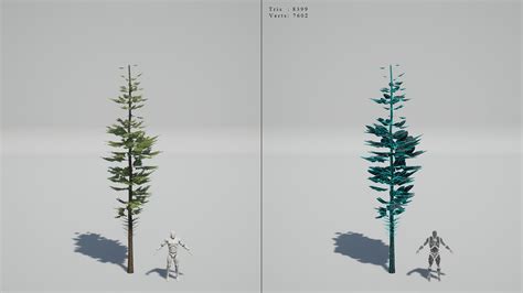 3d Model Pine Trees High Quality Low Poly Models Ue4 Unity Vray