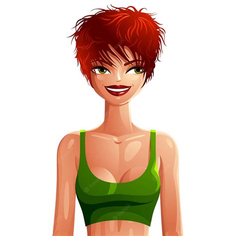 Premium Vector Sexy Coquette Caucasian Woman Upper Body Portrait Gorgeous Red Haired Lady