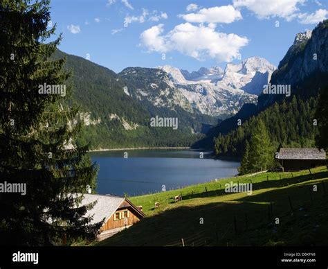 Lake Gosau Austria Upper Austria Lakes Gosausee Stock Photo