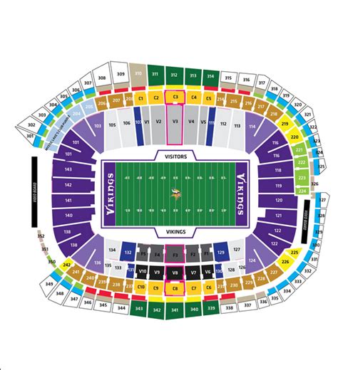 Us Bank Stadium Seating Chart 2023 Vikings Stadium Seatgraph