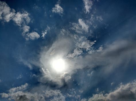 Sun Emerging From Clouds In Sky Picture Free Photograph Photos