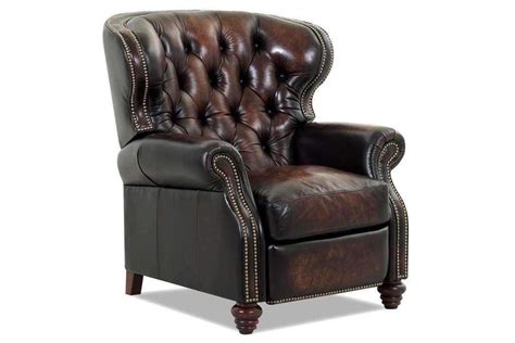 Sprung seat with feather filled seat cushion. Arthur Chesterfield Leather Wingback Recliner - Tufted ...
