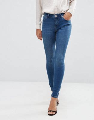 ASOS Lisbon Mid Rise Skinny Jeans In Abbie Wash ASOS