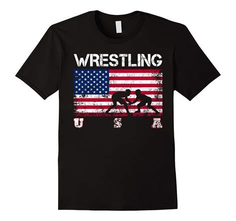 Wrestling Team T American Flag Wrestling T Shirt Art Artvinatee