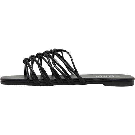 Buy Fluid Womens Knotted Strap Mule Sandals Black