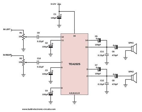 Audio Amplifier Circuit Schematic