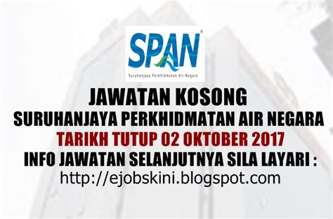 Akta industri perkhidmatan air 2006 (akta 655) ii. Jawatan Kosong Suruhanjaya Perkhidmatan Air Negara (SPAN ...