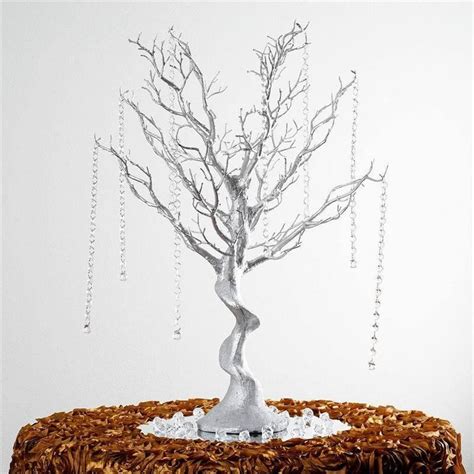 Metallic Silver Manzanita Centerpiece Tree Pcs Etsy