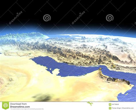 Persian Gulf From Space Stock Illustration Illustration Of Science
