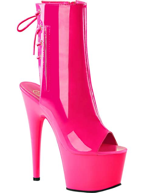 Summitfashions Womens Hot Pink Boots Neon Blacklight Reactive