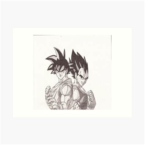 Goku X Vegeta In Black And White Art Print For Sale By Jkk100 Redbubble