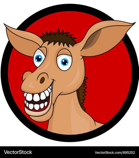 Donkey Head Cartoon Royalty Free Vector Image Vectorstock