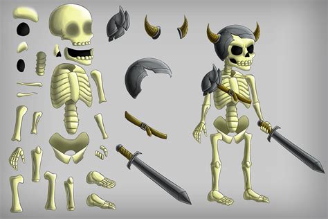 2d Game Skeleton Character Sprites