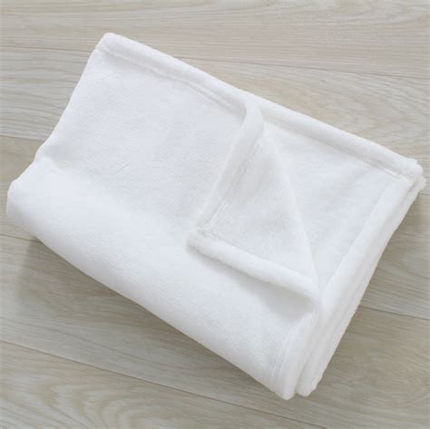 Polyester Smooth Soft Flannel Blanket Blank White Fleece Blanket For
