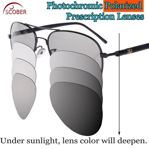 photochromic gray polarized prescription sunglasses custom made myopia minus prescription lens 1