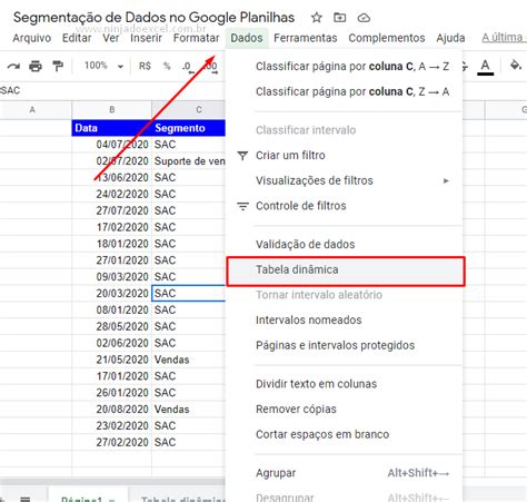 Segmentação de Dados no Google Planilhas Ninja do Excel