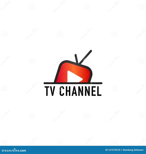 Online Tv Channel Logo Design Template Rise Floating Tv Concept Stock