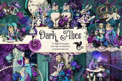 Dark Alice In Wonderland Clipart By Digital Curio